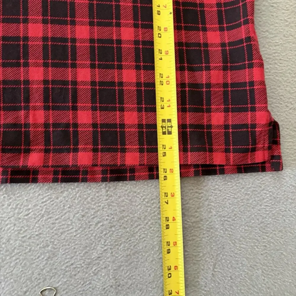 Polo Ralph Lauren Custom Slim Fit Red Tartan Plaid Polo Shirt Mens M Cotton